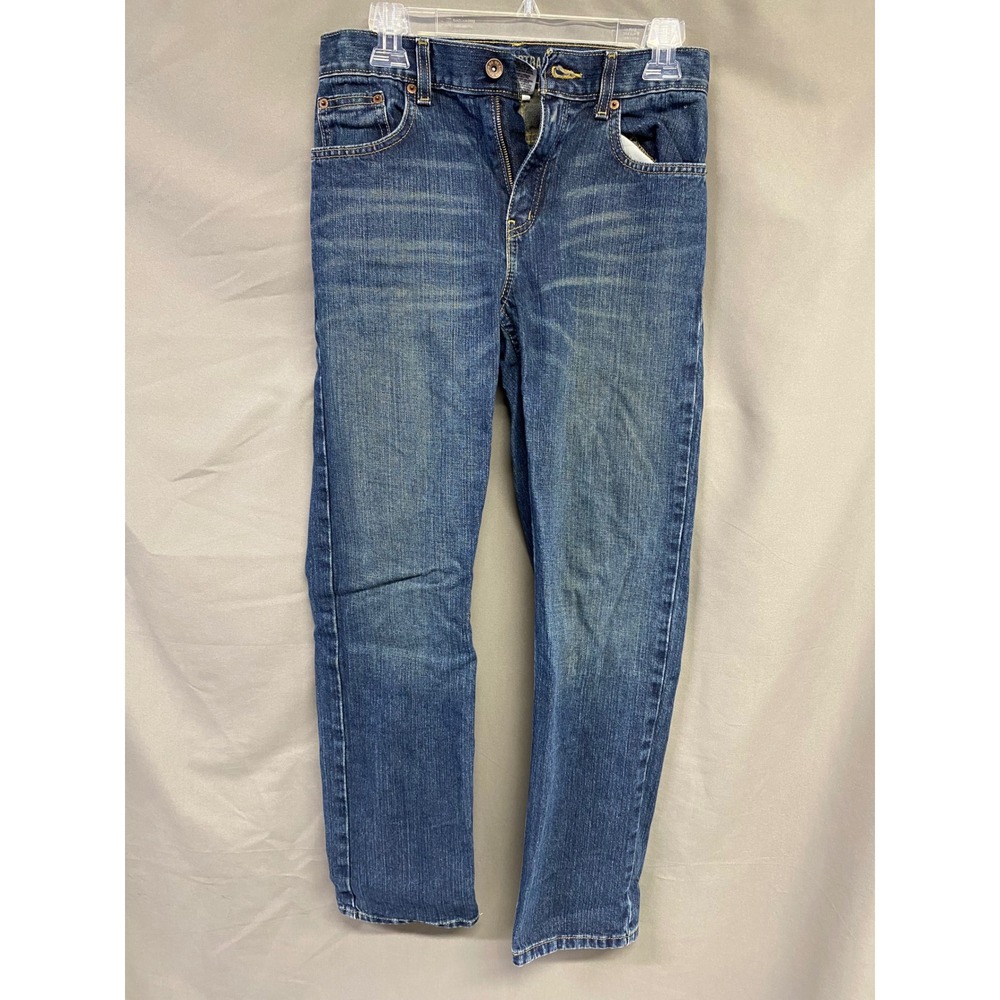 Route 66 Boys Slim Straight Jeans Size 14R Adjustable Waist Dark Wash Denim